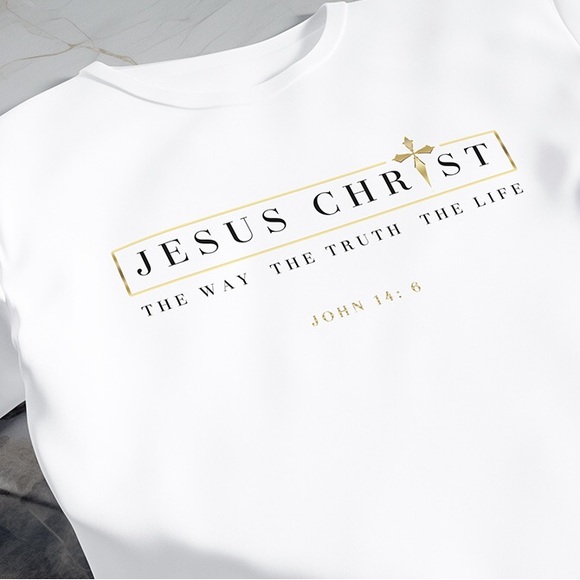 Men’s Shirt Jesus Christ Christian Faith Bible Verse T-Shirt - Picture 2 of 2